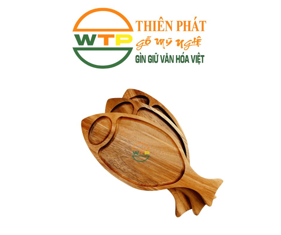 Khay Gỗ Hình Cá Thủ Công