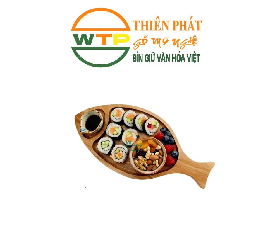 Khay Gỗ Hình Cá Thủ Công