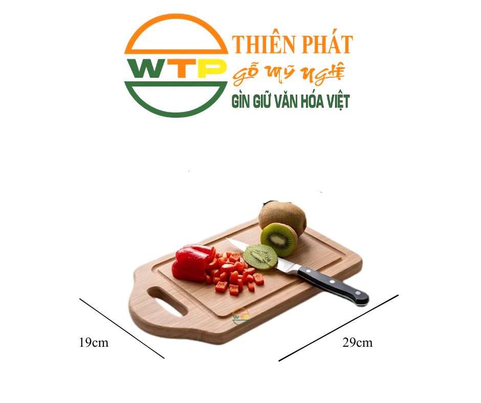 Combo Bộ 3 Thớt Gỗ Đa Năng Thiên Phát Kèm Giá Đỡ được chế tác từ gỗ xà cừ tự nhiên