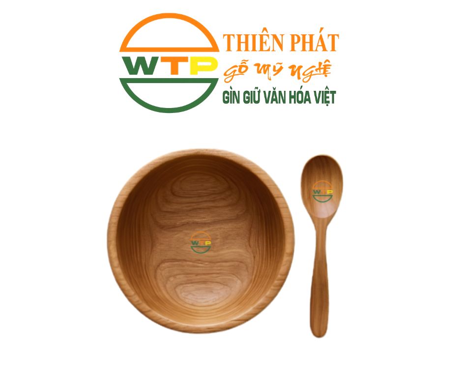 Bát và Muỗng Gỗ Cao Cấp Thiên Phát