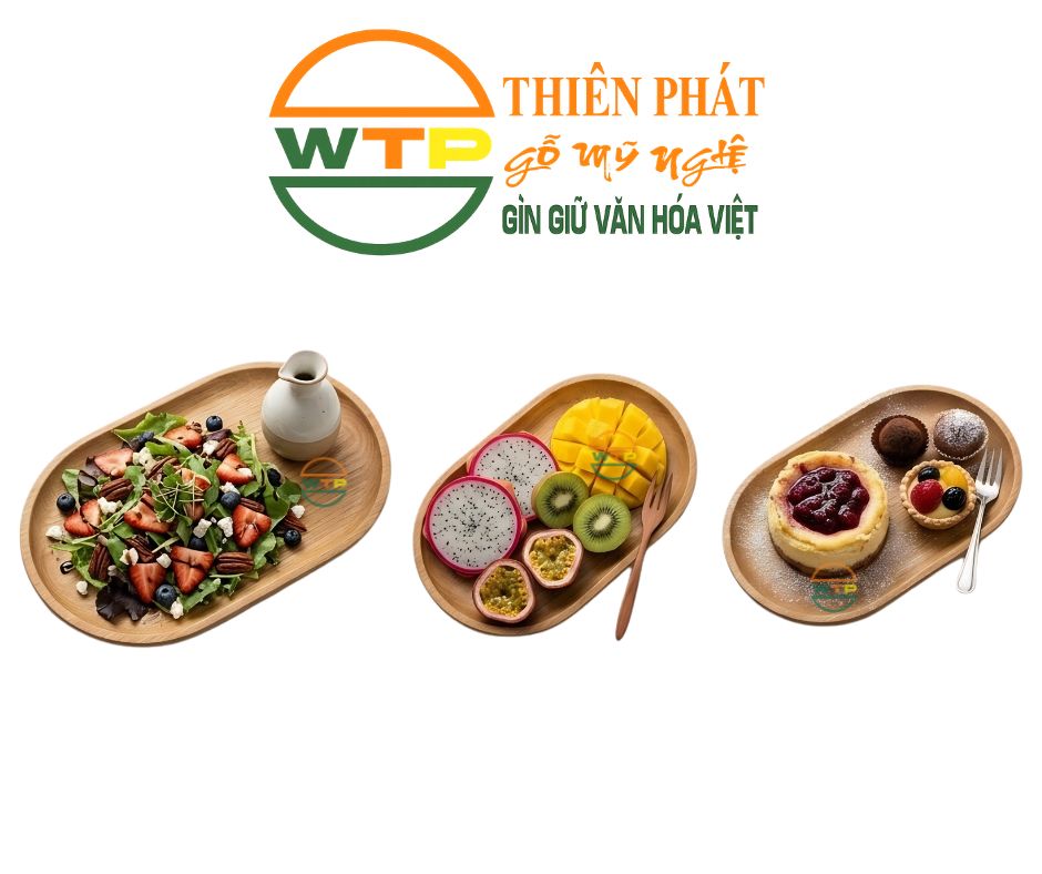 Khay Gỗ Hình Oval Thiên Phát