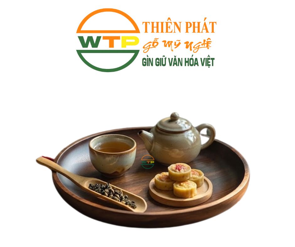 Khay Gỗ Hình Tròn an toàn cho sức khỏe