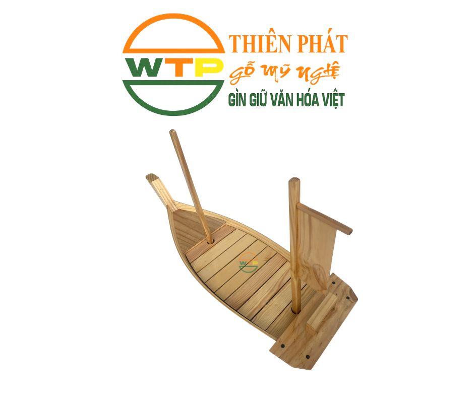 Thuyền Gỗ Trưng Bày Ẩm Thực - Thuyền sushi