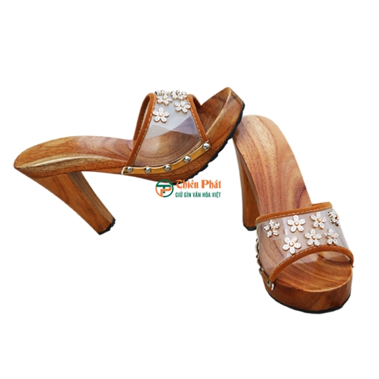 Guốc Gỗ Gót Trụ 12cm VN03