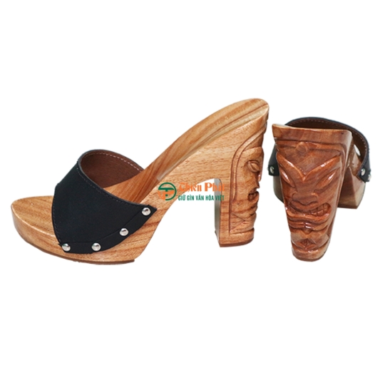 Guốc Gỗ Cao Gót 12cm Chạm Mặt Người Da Đỏ VN03
