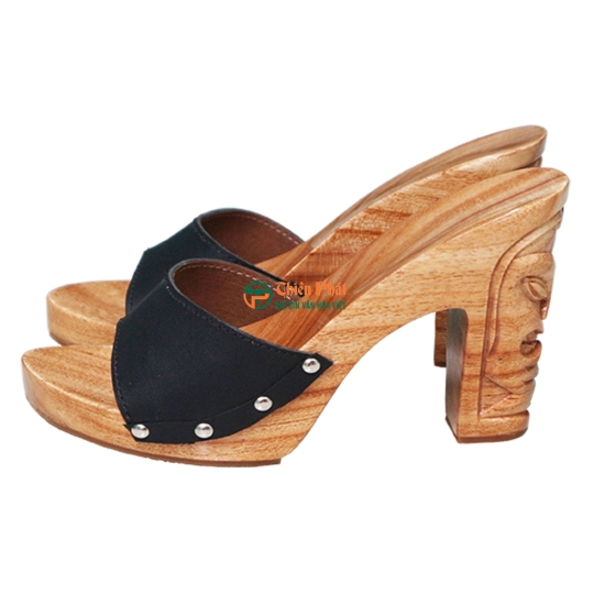 Guốc Gỗ Cao Gót 12cm Chạm Mặt Người Da Đỏ VN03