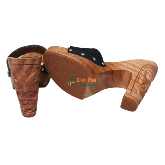 Guốc Gỗ Cao Gót 12cm Chạm Mặt Người Da Đỏ VN03