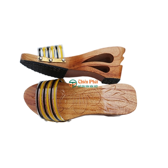 GUỐC GỖ CAO GÓT 8CM CHẠM KHẮC 2 GIỌT NƯỚC VN11