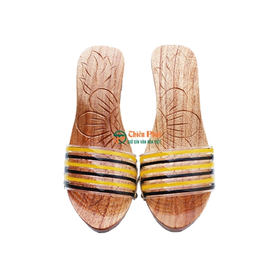 GUỐC GỖ CAO GÓT 8CM CHẠM KHẮC 2 GIỌT NƯỚC VN11