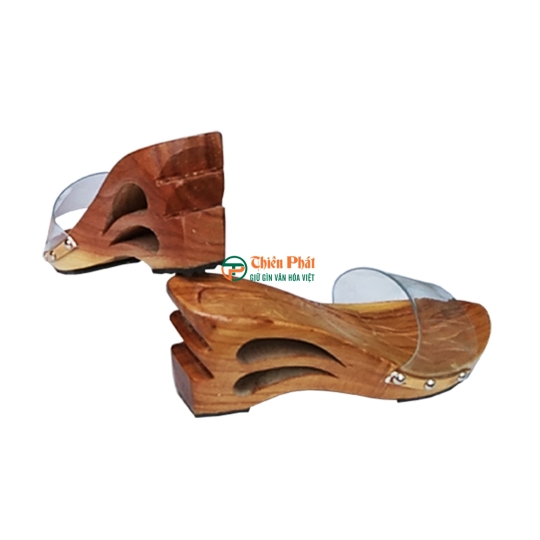 GUỐC GỖ CAO GÓT 8CM CHẠM KHẮC 2 GIỌT NƯỚC VN02