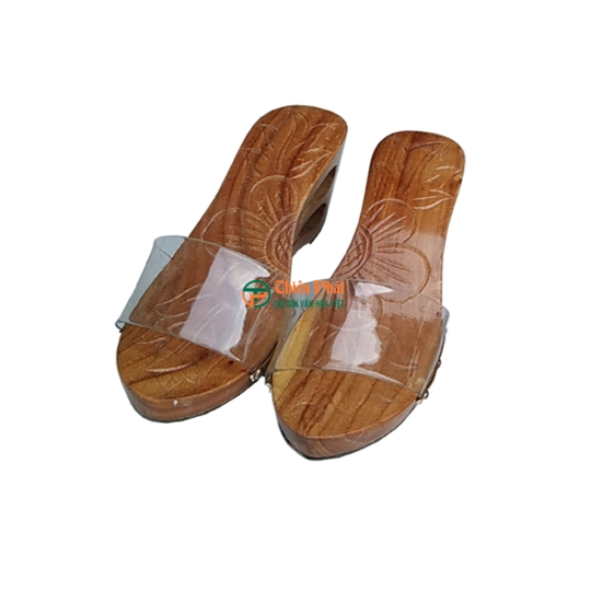 GUỐC GỖ CAO GÓT 8CM CHẠM KHẮC 2 GIỌT NƯỚC VN02