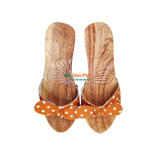 GUỐC GỖ CAO GÓT 8CM CHẠM KHẮC 2 GIỌT NƯỚC VN05