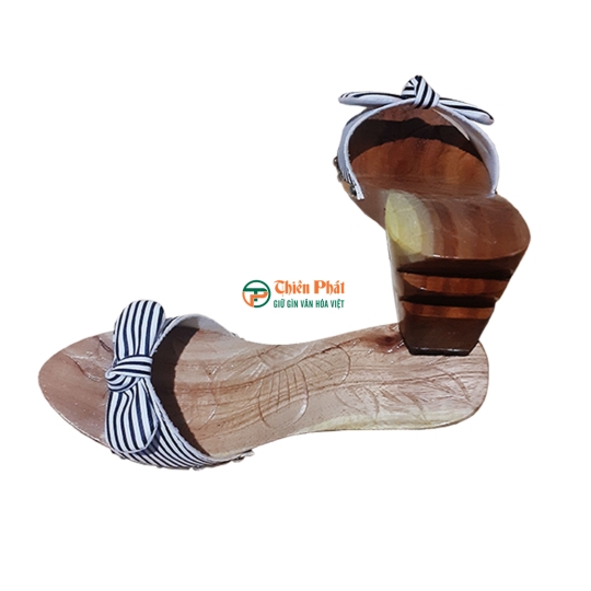 GUỐC GỖ CAO GÓT 8CM CHẠM KHẮC 2 GIỌT NƯỚC VN09