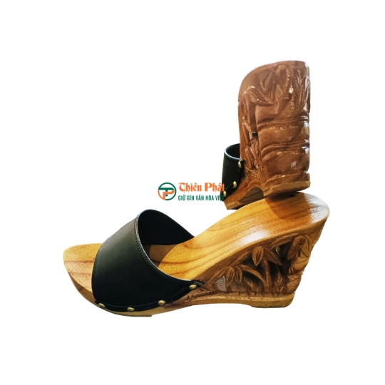 GUỐC GỖ CAO GÓT CHẠM KHẮC QUÊ HƯƠNG VN01
