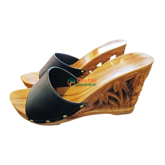 GUỐC GỖ CAO GÓT CHẠM KHẮC QUÊ HƯƠNG VN01