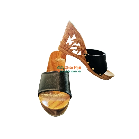 GUỐC GỖ CAO GÓT CHẠM KHẮC QUÊ HƯƠNG VN01