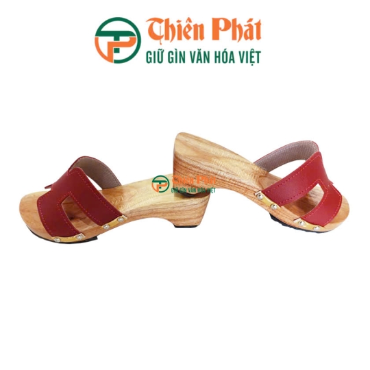 GUỐC GỖ CAO 5CM QUAI DA CHỮ H