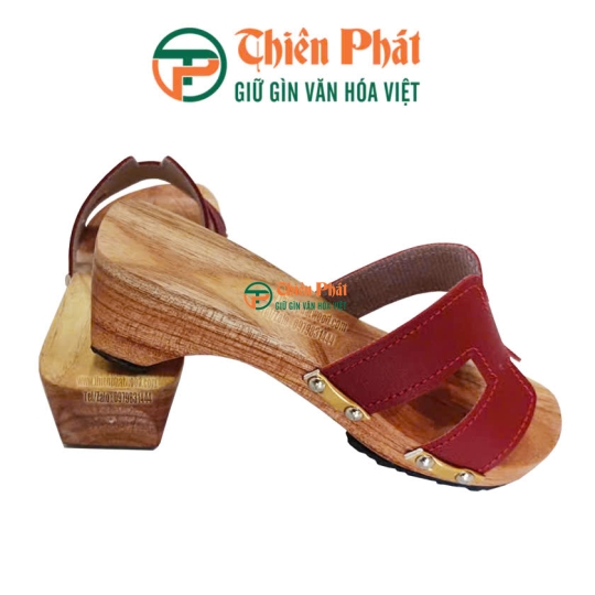 GUỐC GỖ CAO 5CM QUAI DA CHỮ H