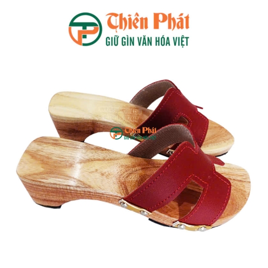 GUỐC GỖ CAO 5CM QUAI DA CHỮ H