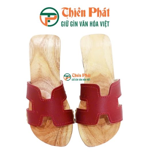 GUỐC GỖ CAO 5CM QUAI DA CHỮ H