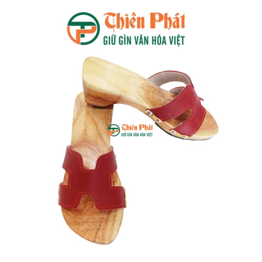 GUỐC GỖ CAO 5CM QUAI DA CHỮ H
