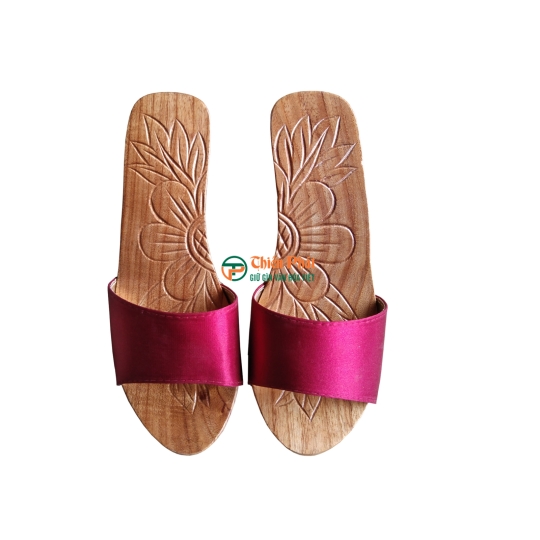 Guốc Gỗ Cao Gót 7cm Lọng Hoa Văn VN01 
