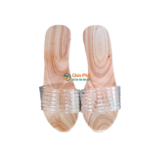 Guốc Gỗ Cao Gót 7cm Lọng Hoa Văn VN08