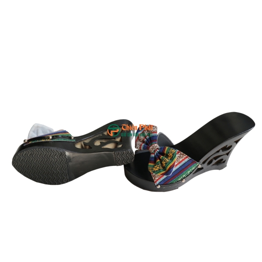 GUỐC GỖ CAO GÓT 9CM LỌNG HOA VĂN VN01