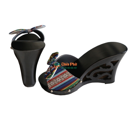 GUỐC GỖ CAO GÓT 9CM LỌNG HOA VĂN VN01