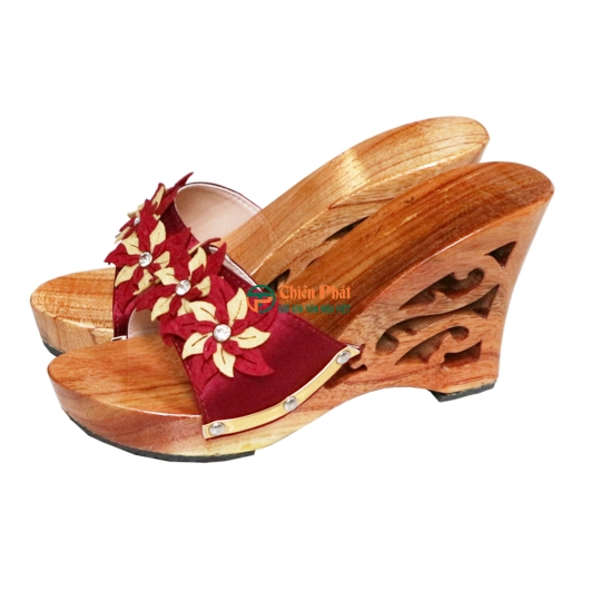 GUỐC GỖ CAO GÓT 9CM LỌNG HOA VĂN VN05