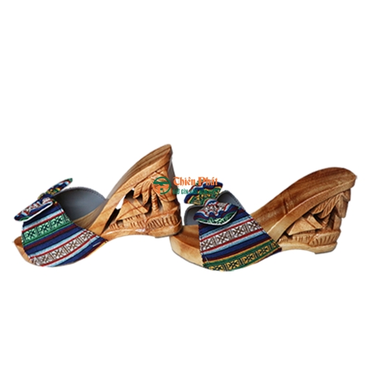 GUỐC GỖ CAO GÓT CHẠM KHẮC QUÊ HƯƠNG VN07