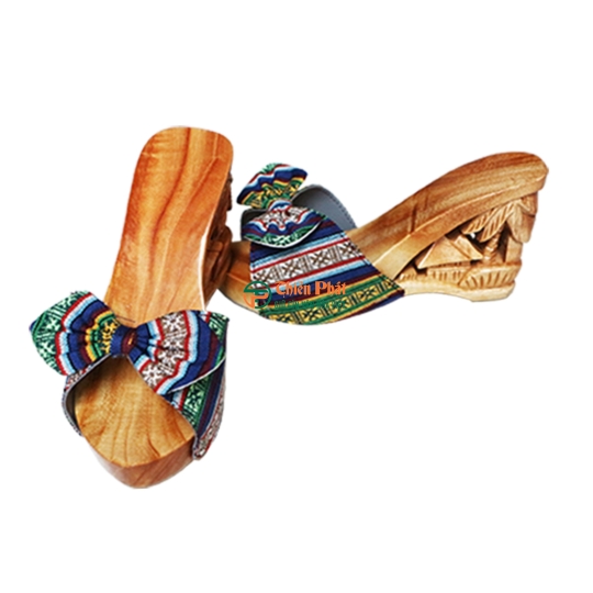 GUỐC GỖ CAO GÓT CHẠM KHẮC QUÊ HƯƠNG VN07