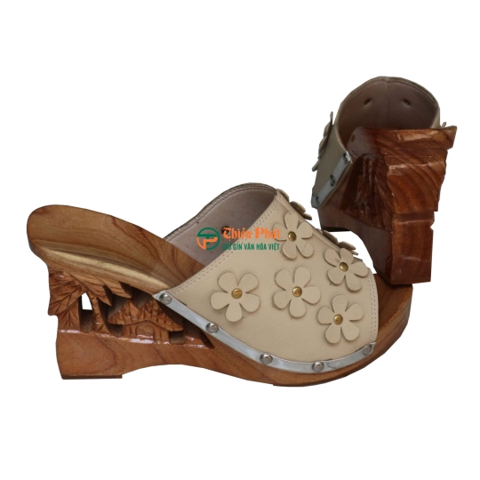 GUỐC GỖ CAO GÓT CHẠM KHẮC QUÊ HƯƠNG VN05