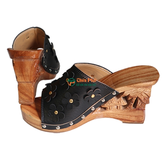 GUỐC GỖ CAO GÓT CHẠM KHẮC QUÊ HƯƠNG VN06