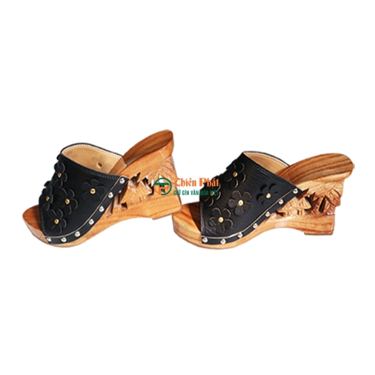 GUỐC GỖ CAO GÓT CHẠM KHẮC QUÊ HƯƠNG VN06