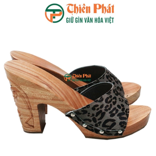 Guốc Gỗ Cao Gót 12cm Chạm Mặt Người Da Đỏ VN02