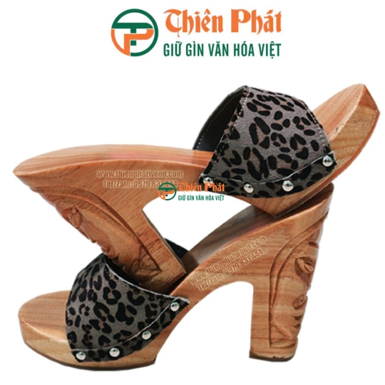 Guốc Gỗ Cao Gót 12cm Chạm Mặt Người Da Đỏ VN02