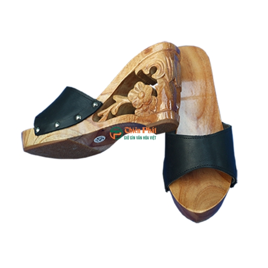 GUỐC GỖ CAO GÓT 9CM CHẠM HOA VN12