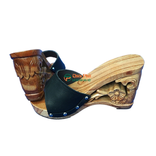 GUỐC GỖ CAO GÓT 9CM CHẠM HOA VN12