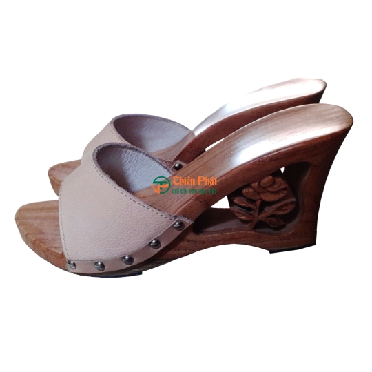 GUỐC GỖ CAO GÓT 9CM CHẠM HOA VN03