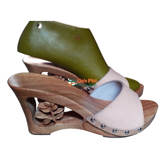 GUỐC GỖ CAO GÓT 9CM CHẠM HOA VN03