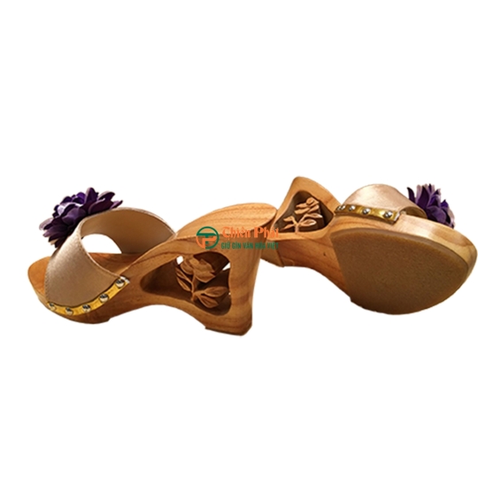 GUỐC GỖ CAO GÓT 9CM CHẠM HOA VN04