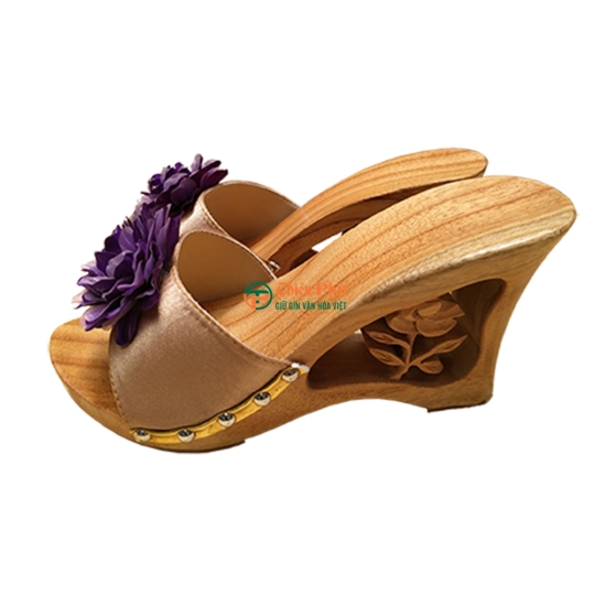 GUỐC GỖ CAO GÓT 9CM CHẠM HOA VN04