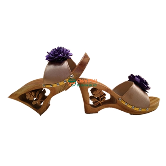 GUỐC GỖ CAO GÓT 9CM CHẠM HOA VN04