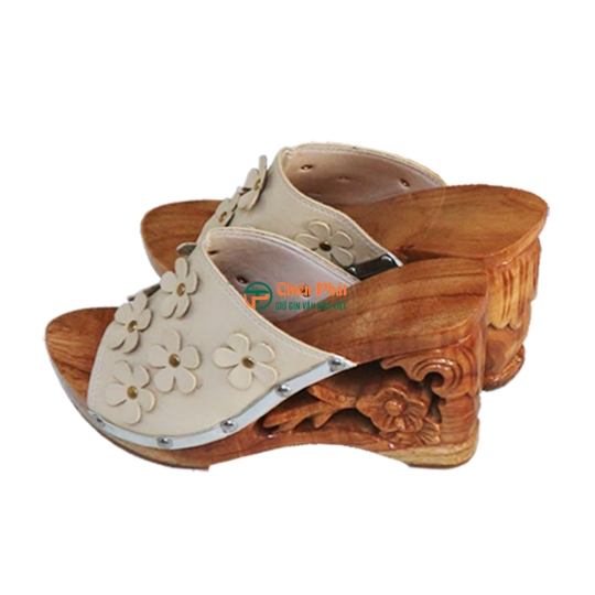 GUỐC GỖ CAO GÓT 9CM CHẠM HOA VN10