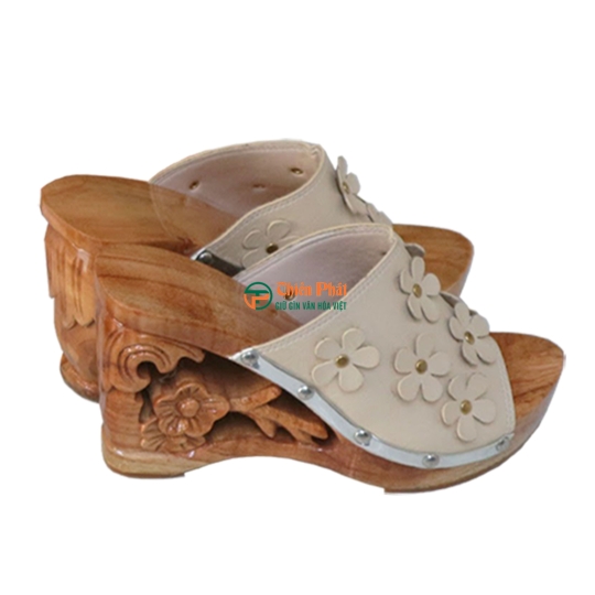 GUỐC GỖ CAO GÓT 9CM CHẠM HOA VN10