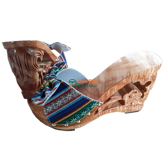 GUỐC GỖ CAO GÓT 9CM CHẠM HOA VN07