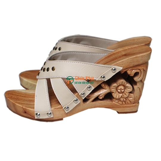 GUỐC GỖ CAO GÓT 9CM CHẠM HOA VN08