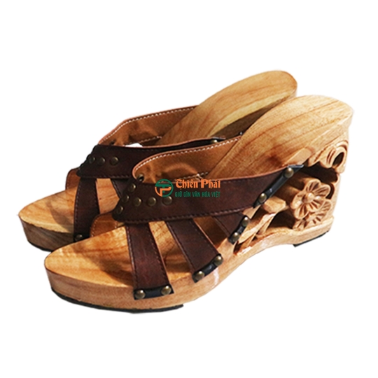 GUỐC GỖ CAO GÓT 9CM CHẠM HOA VN09