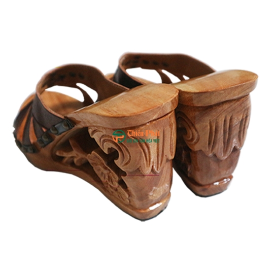 GUỐC GỖ CAO GÓT 9CM CHẠM HOA VN09